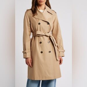 Via Spiga Beige Double-Breasted Trench Coat Size Small